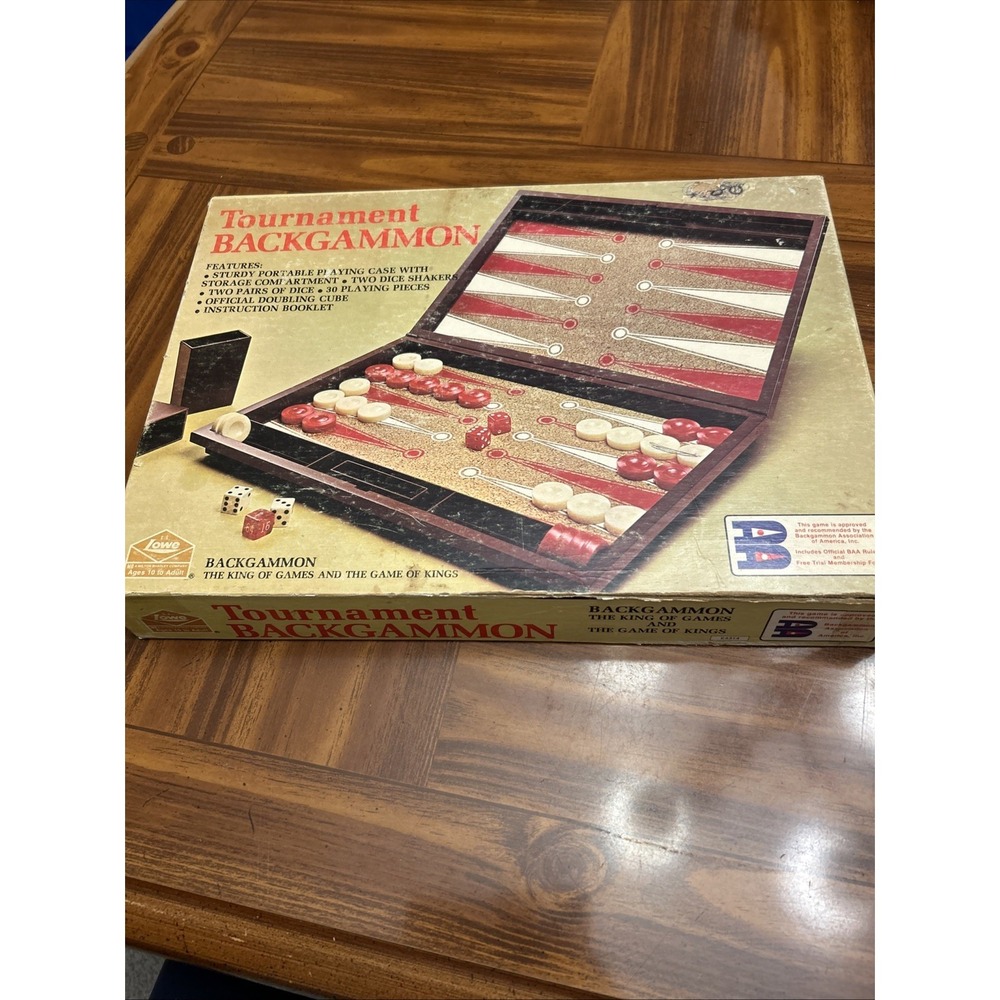 Vintage 1973 Tournament Backgammon Game Lowe Milton Bradley